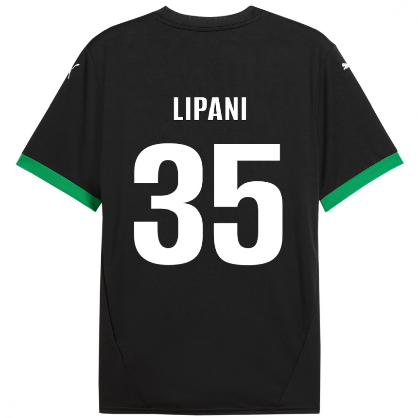 Men Football Luca Lipani #35 Black Dark Green Home Jersey 2024/25 T-Shirt Australia