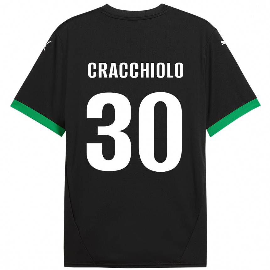 Men Football Leonardo Cracchiolo #30 Black Dark Green Home Jersey 2024/25 T-Shirt Australia