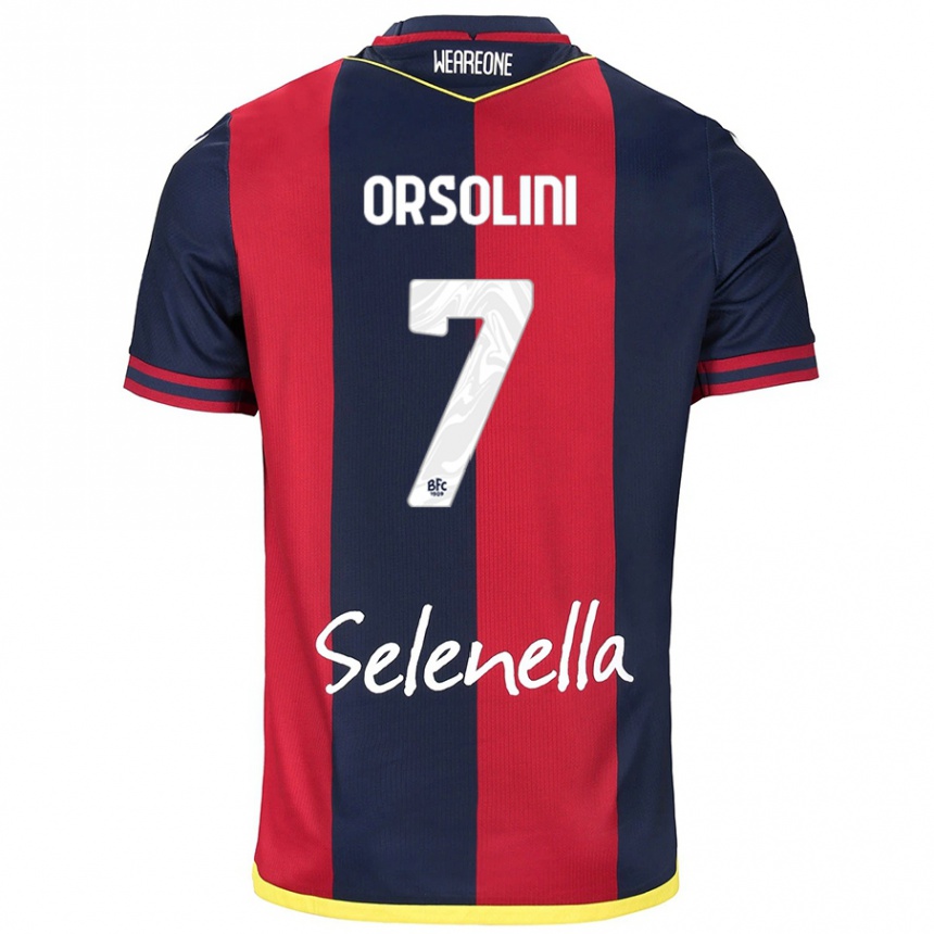 Men Football Riccardo Orsolini #7 Red Royal Blue Home Jersey 2024/25 T-Shirt Australia