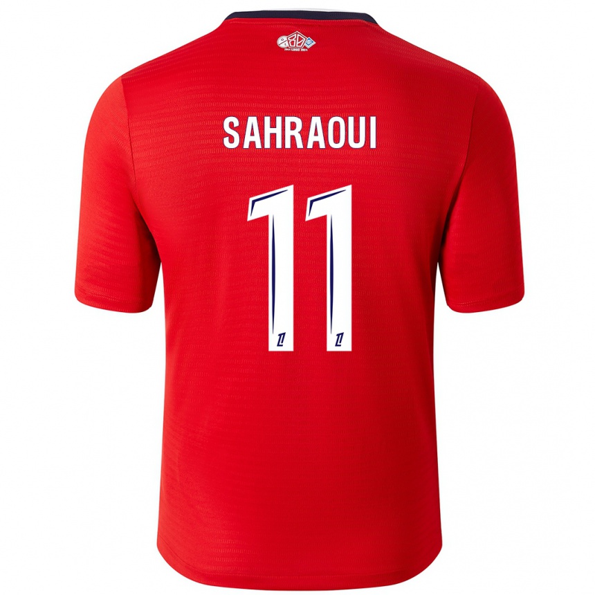 Men Football Osame Sahraoui #11 Red White Home Jersey 2024/25 T-Shirt Australia