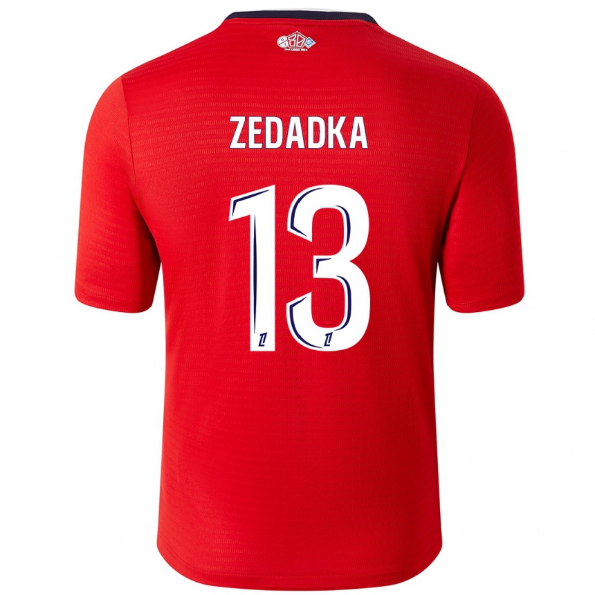 Men Football Akim Zedadka #13 Red White Home Jersey 2024/25 T-Shirt Australia