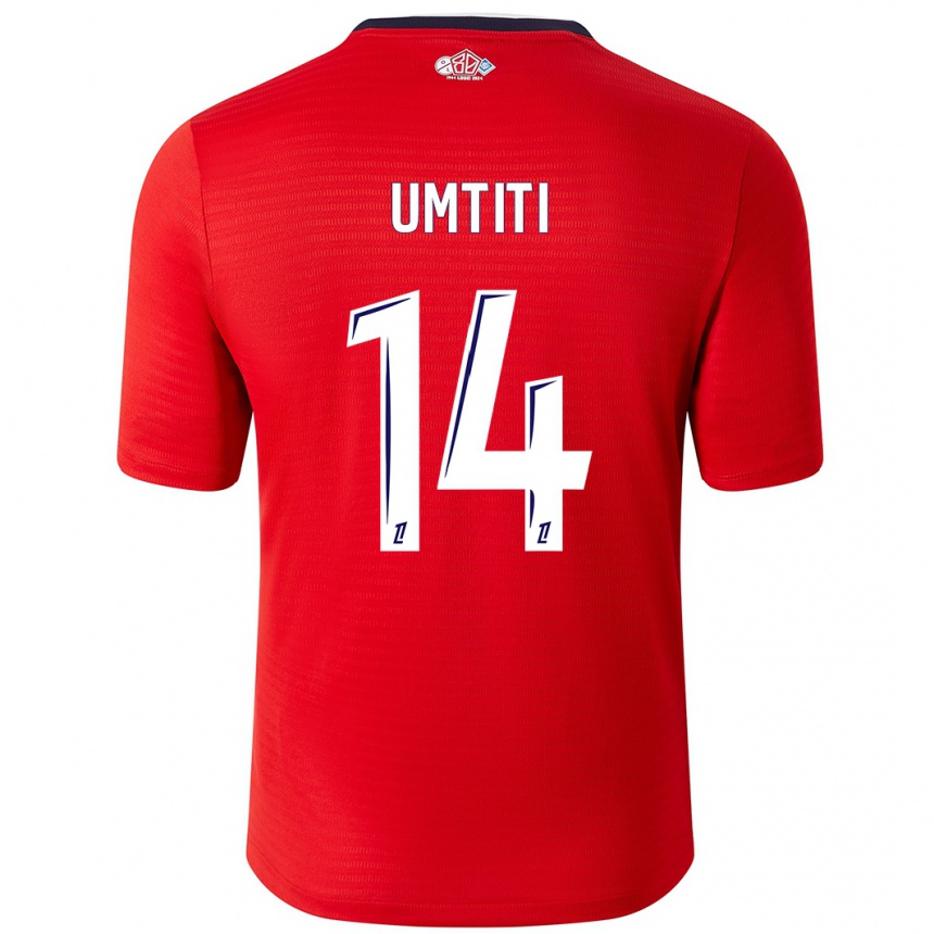 Men Football Samuel Umtiti #14 Red White Home Jersey 2024/25 T-Shirt Australia