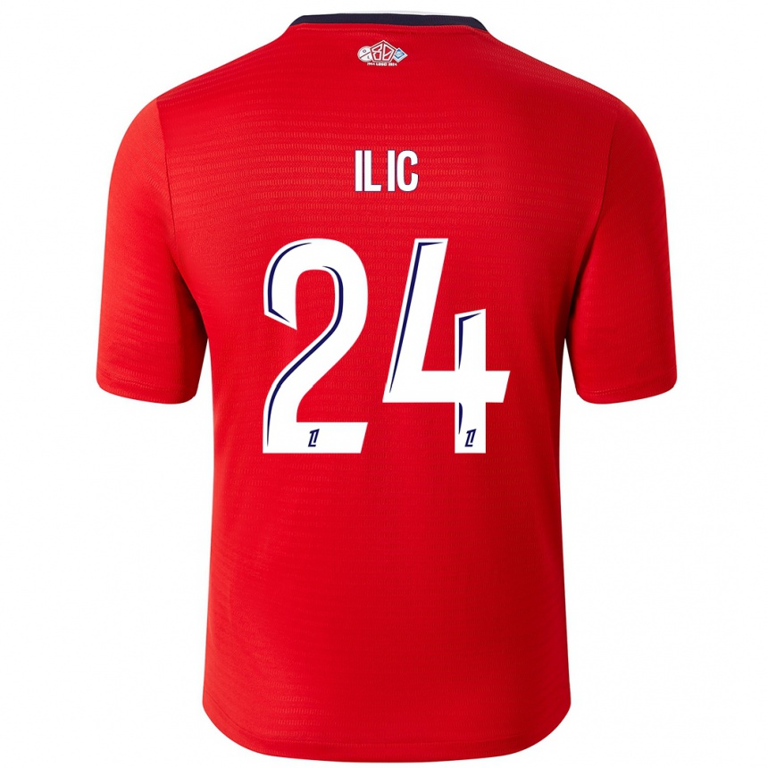 Men Football Andrej Ilic #24 Red White Home Jersey 2024/25 T-Shirt Australia