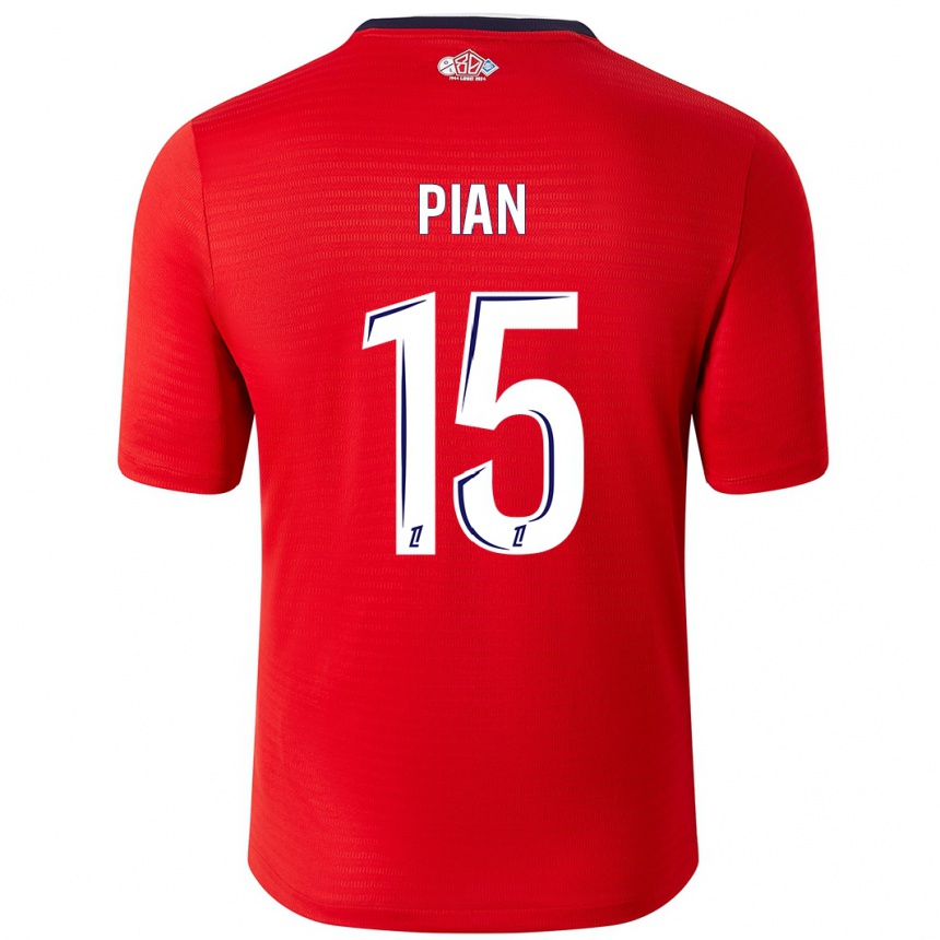 Men Football Julie Pian #15 Red White Home Jersey 2024/25 T-Shirt Australia