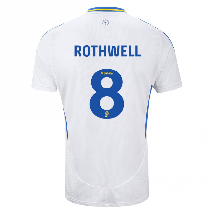 Men Football Joe Rothwell #8 White Blue Home Jersey 2024/25 T-Shirt Australia