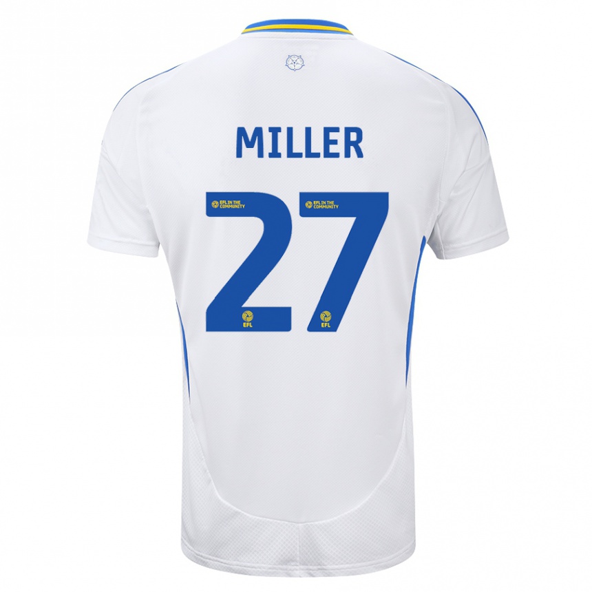 Men Football Amari Miller #27 White Blue Home Jersey 2024/25 T-Shirt Australia