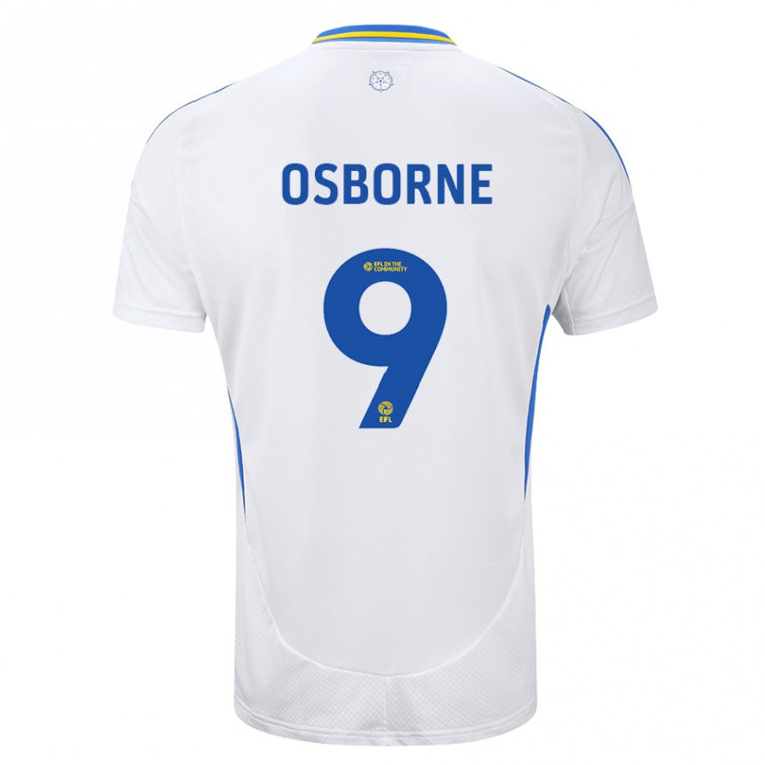 Men Football Jemimah Osborne #9 White Blue Home Jersey 2024/25 T-Shirt Australia