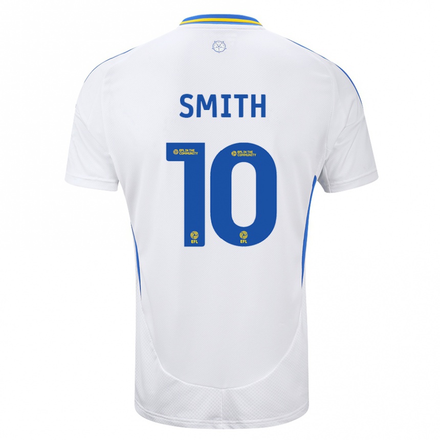 Men Football Kathryn Smith #10 White Blue Home Jersey 2024/25 T-Shirt Australia