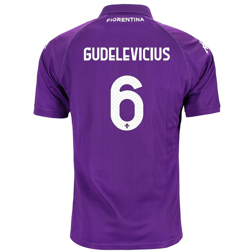 Men Football Ernestas Gudelevicius #6 Purple Home Jersey 2024/25 T-Shirt Australia