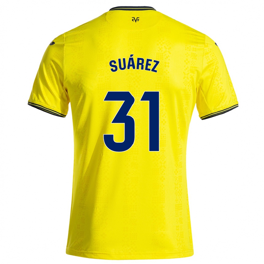 Men Football Adri Suárez #31 Yellow Black Home Jersey 2024/25 T-Shirt Australia