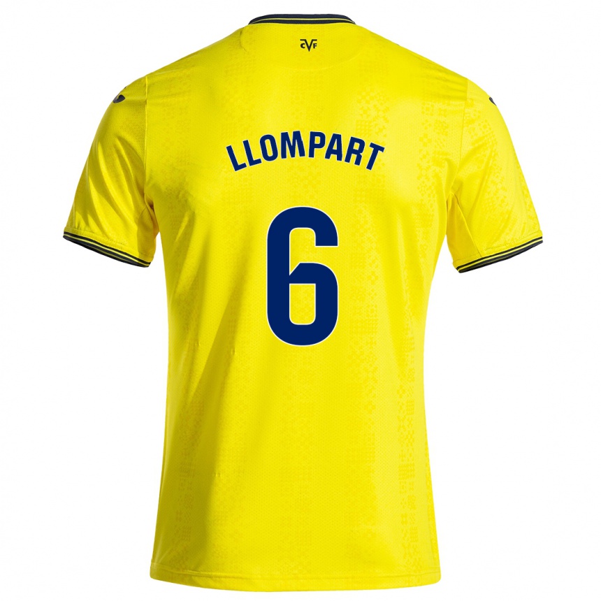 Men Football María Llompart #6 Yellow Black Home Jersey 2024/25 T-Shirt Australia