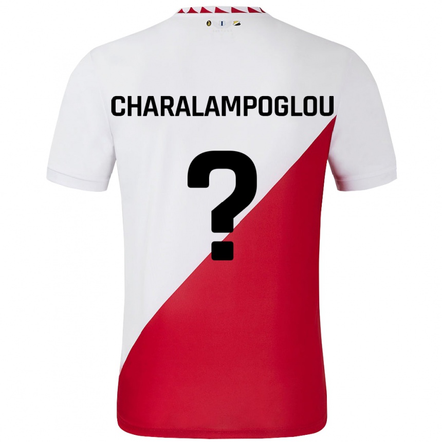 Men Football Georgios Charalampoglou #0 White Red Home Jersey 2024/25 T-Shirt Australia