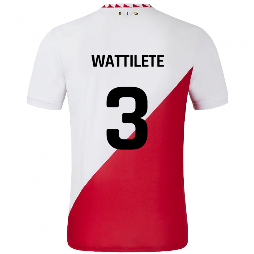 Men Football Julia Wattilete #3 White Red Home Jersey 2024/25 T-Shirt Australia