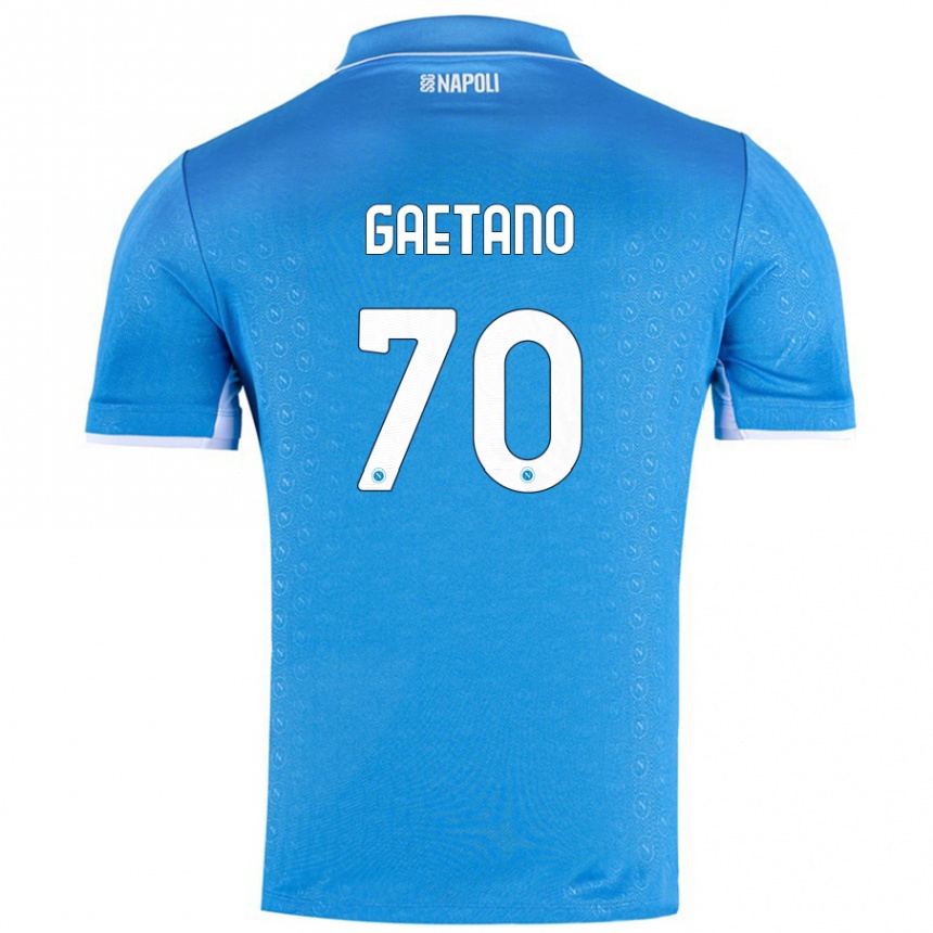 Men Football Gianluca Gaetano #70 Sky Blue Home Jersey 2024/25 T-Shirt Australia