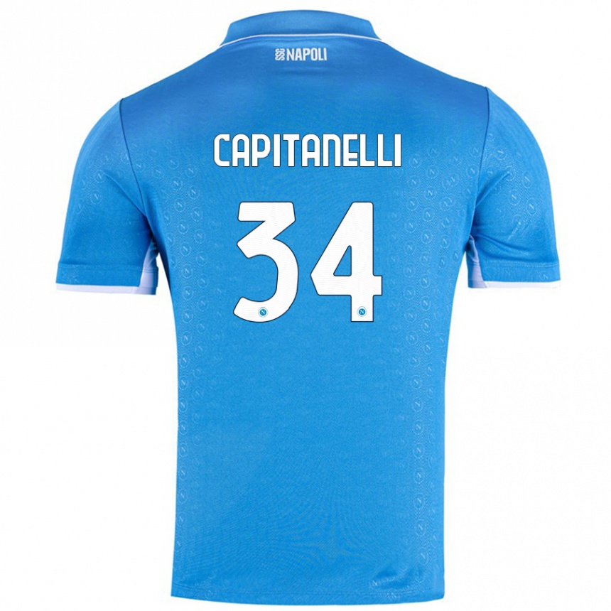 Men Football Ilaria Capitanelli #34 Sky Blue Home Jersey 2024/25 T-Shirt Australia