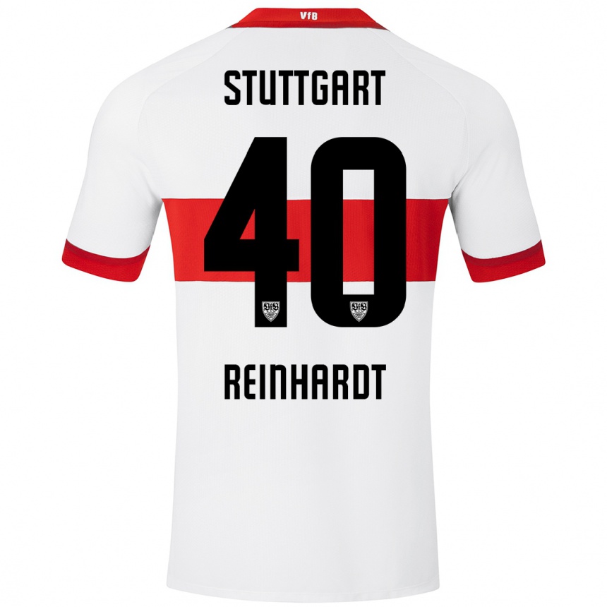 Men Football Peter Reinhardt #40 White Red Home Jersey 2024/25 T-Shirt Australia