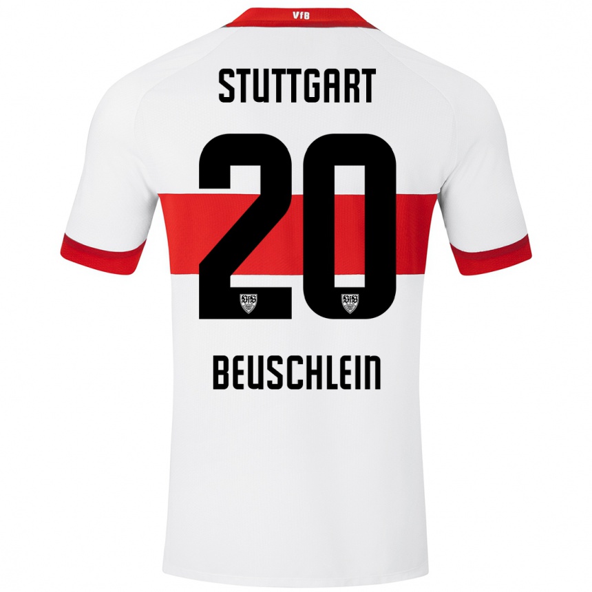 Men Football Jana Beuschlein #20 White Red Home Jersey 2024/25 T-Shirt Australia