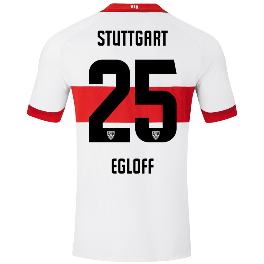 Men Football Lilian Egloff #25 White Red Home Jersey 2024/25 T-Shirt Australia