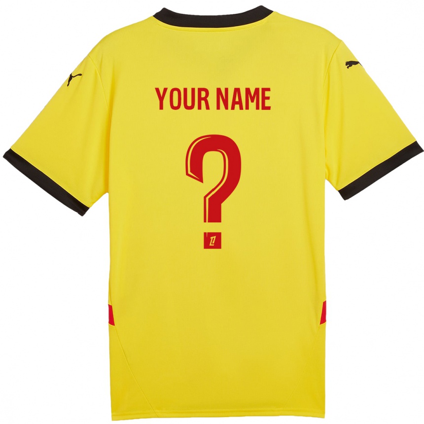 Men Football Your Name #0 Yellow Red Home Jersey 2024/25 T-Shirt Australia