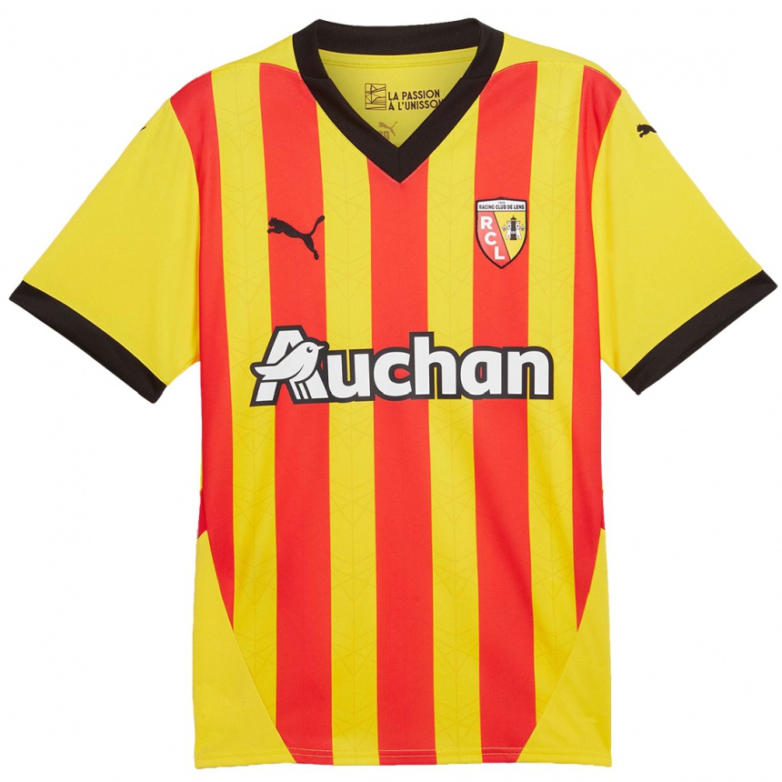 Men Football Your Name #0 Yellow Red Home Jersey 2024/25 T-Shirt Australia