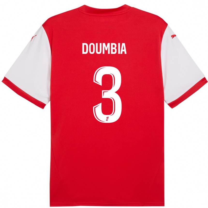 Men Football Kamory Doumbia #3 Red White Home Jersey 2024/25 T-Shirt Australia