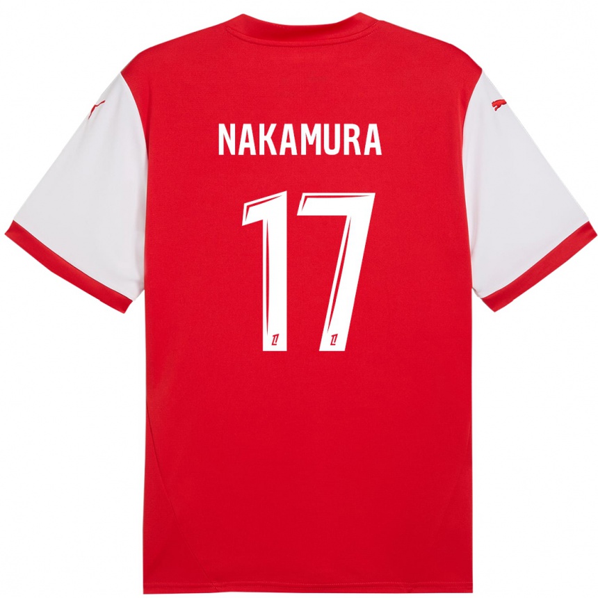 Men Football Keito Nakamura #17 Red White Home Jersey 2024/25 T-Shirt Australia