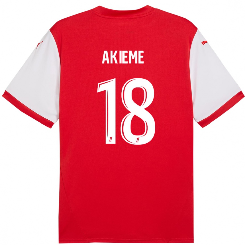 Men Football Sergio Akieme #18 Red White Home Jersey 2024/25 T-Shirt Australia