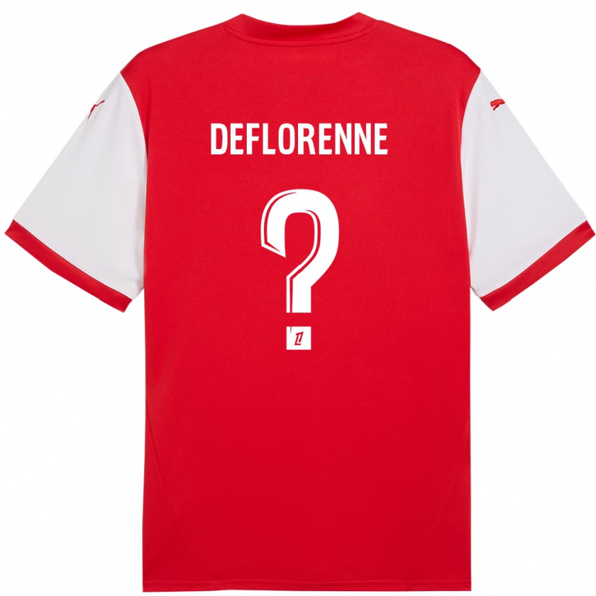 Men Football Théo Deflorenne #0 Red White Home Jersey 2024/25 T-Shirt Australia