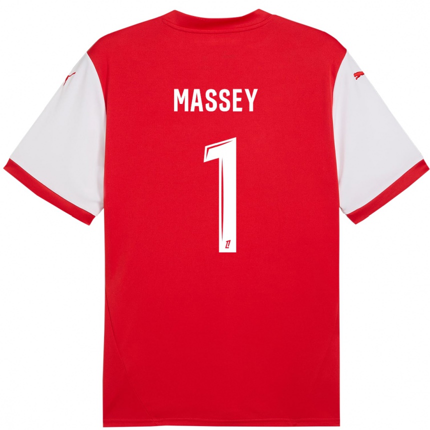 Men Football Kayza Massey #1 Red White Home Jersey 2024/25 T-Shirt Australia