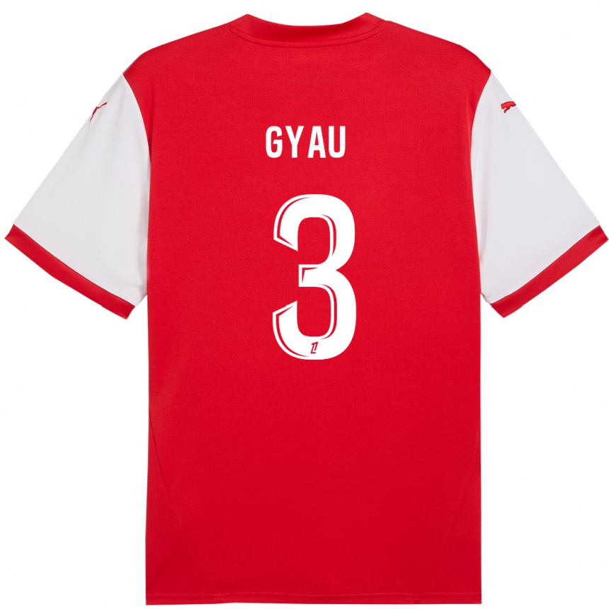 Men Football Mia Gyau #3 Red White Home Jersey 2024/25 T-Shirt Australia