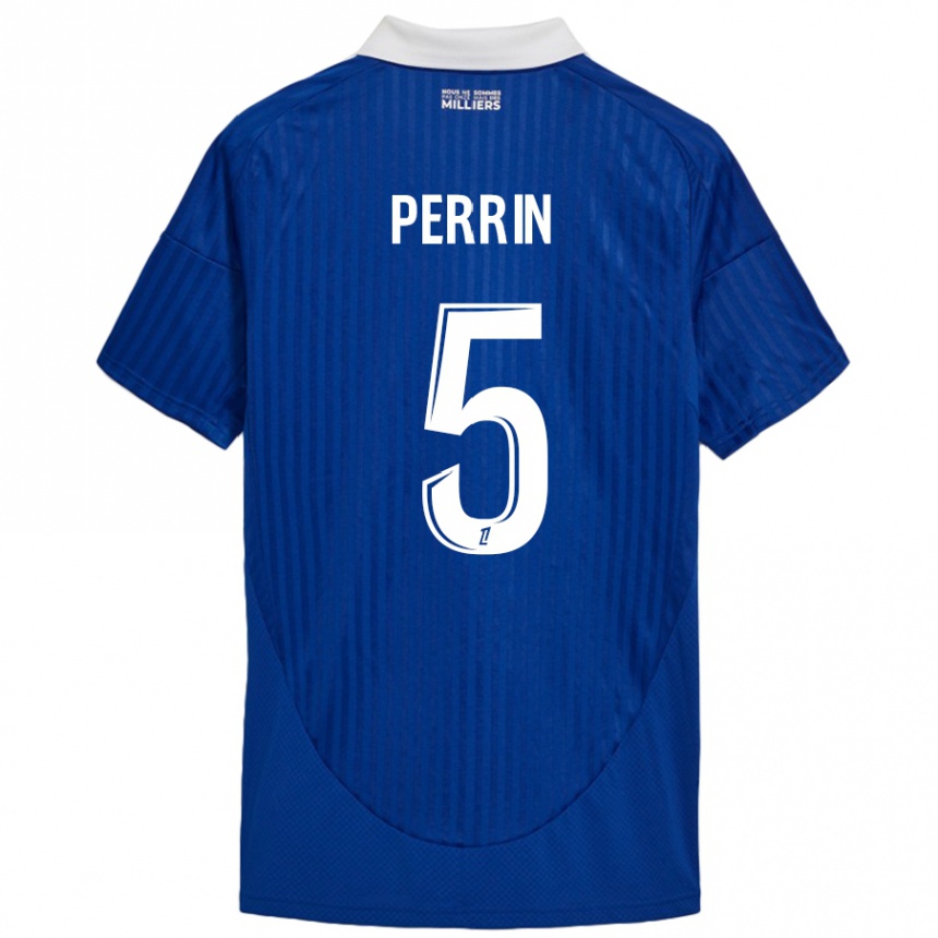 Men Football Lucas Perrin #5 Blue White Home Jersey 2024/25 T-Shirt Australia