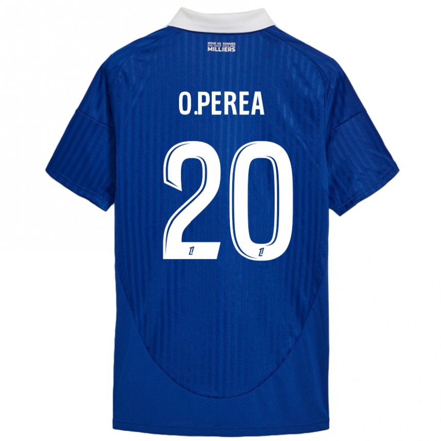 Men Football Óscar Perea #20 Blue White Home Jersey 2024/25 T-Shirt Australia