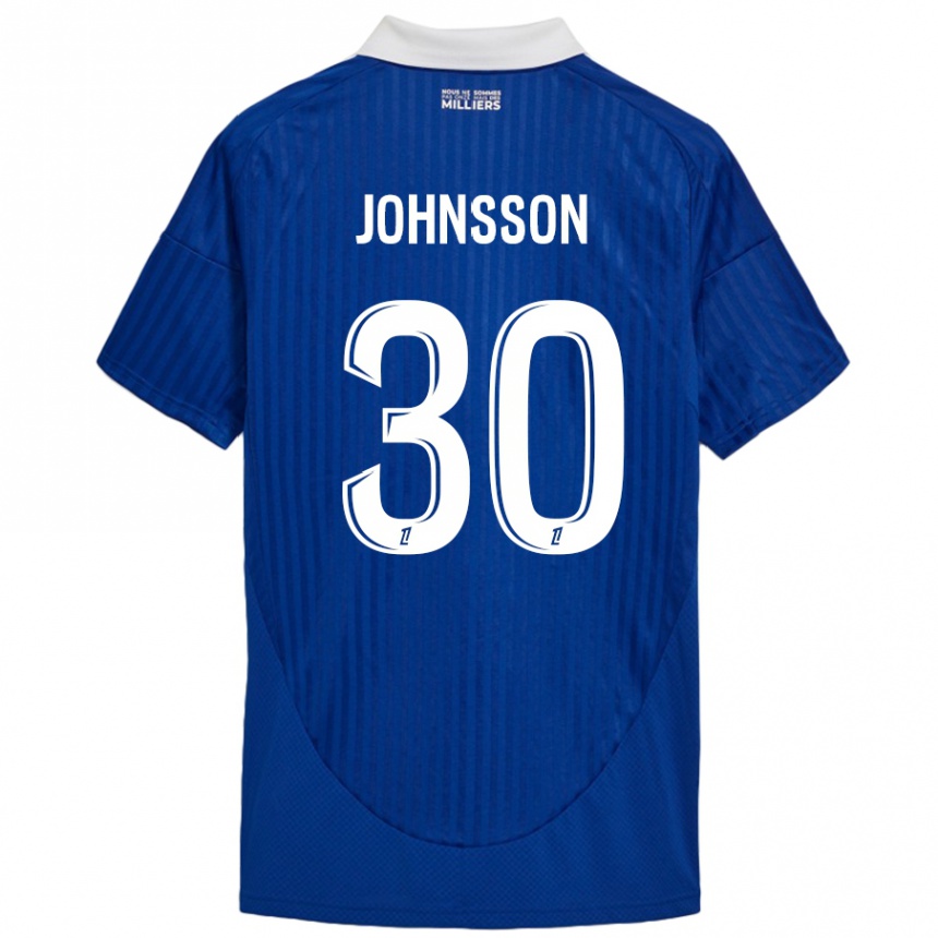 Men Football Karl-Johan Johnsson #30 Blue White Home Jersey 2024/25 T-Shirt Australia