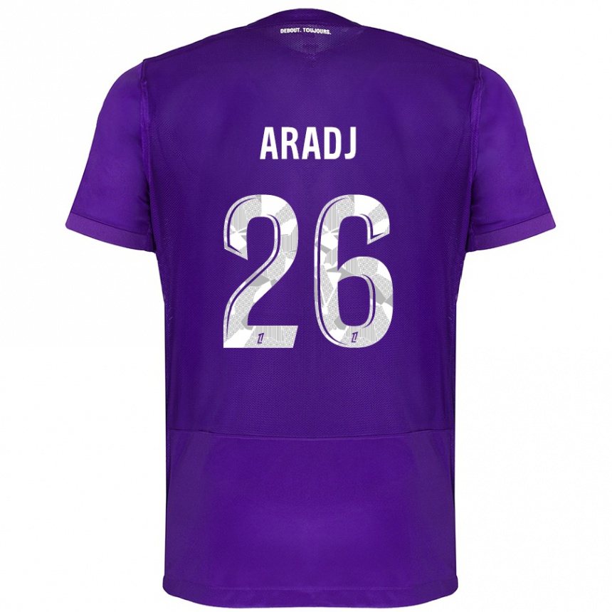 Men Football Ylies Aradj #26 Purple White Home Jersey 2024/25 T-Shirt Australia