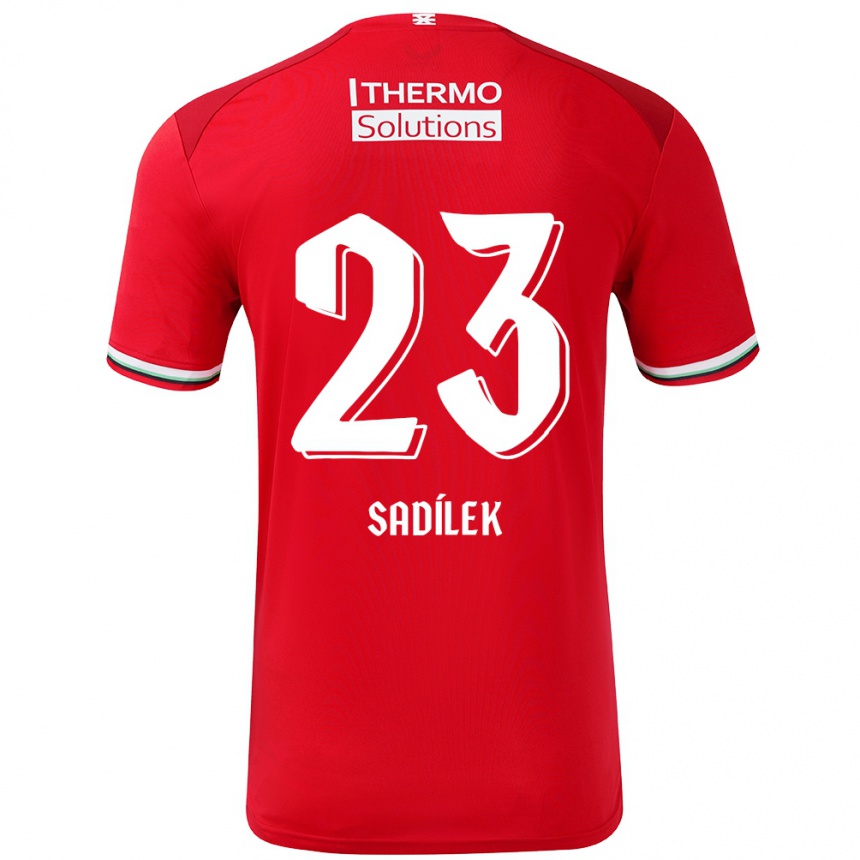 Men Football Michal Sadilek #23 Red White Home Jersey 2024/25 T-Shirt Australia