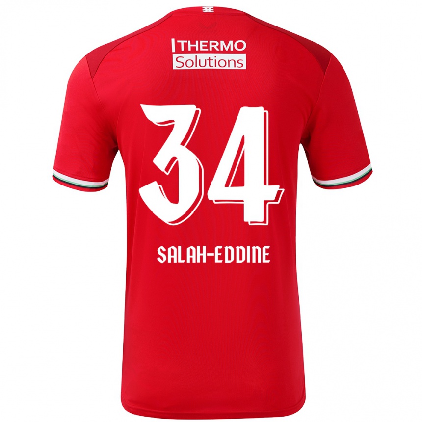 Men Football Anass Salah-Eddine #34 Red White Home Jersey 2024/25 T-Shirt Australia