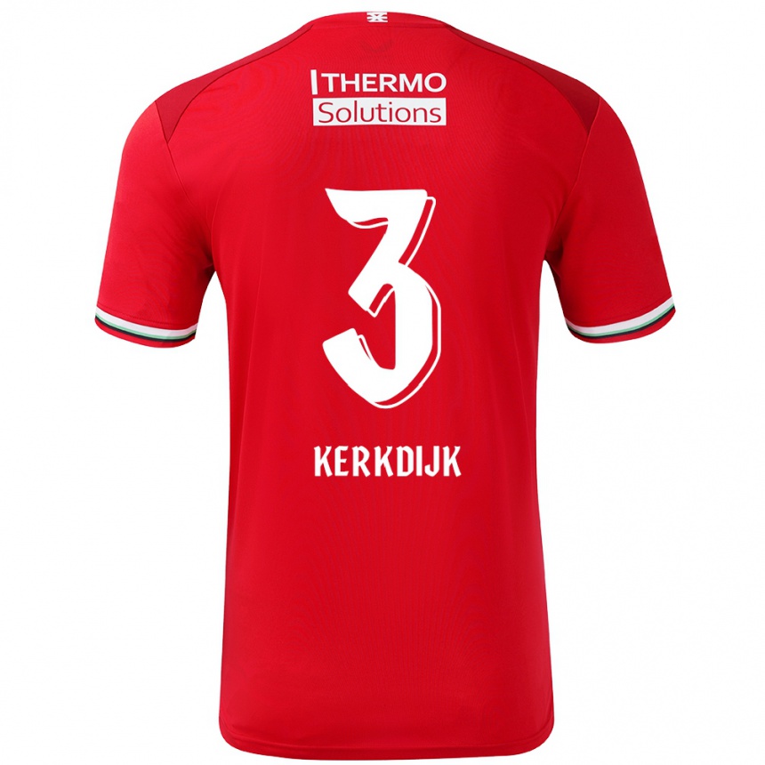 Men Football Danique Kerkdijk #3 Red White Home Jersey 2024/25 T-Shirt Australia