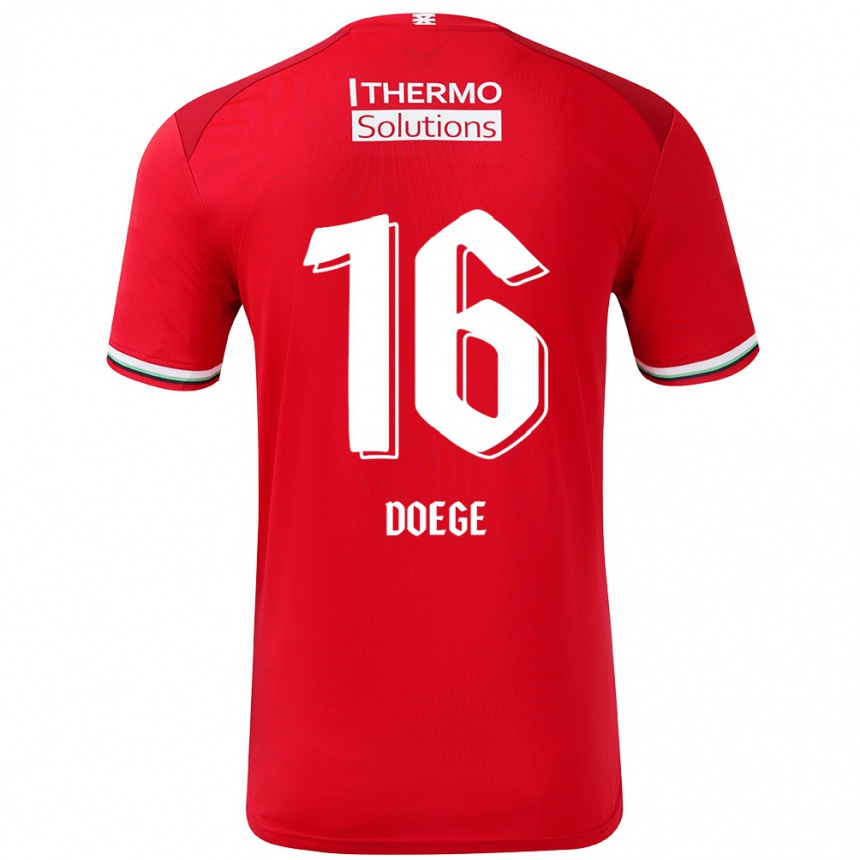 Men Football Leonie Doege #16 Red White Home Jersey 2024/25 T-Shirt Australia