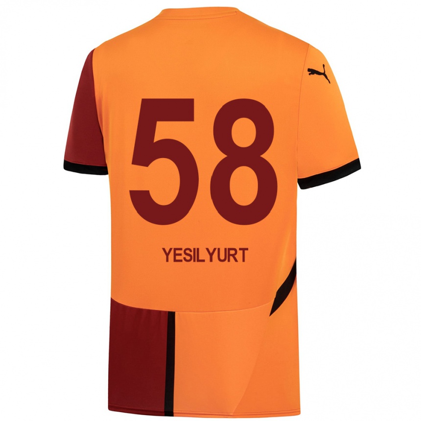 Men Football Ali Yeşilyurt #58 Yellow Red Home Jersey 2024/25 T-Shirt Australia