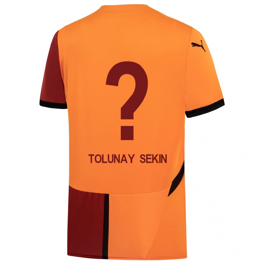 Men Football Burak Tolunay Sekin #0 Yellow Red Home Jersey 2024/25 T-Shirt Australia