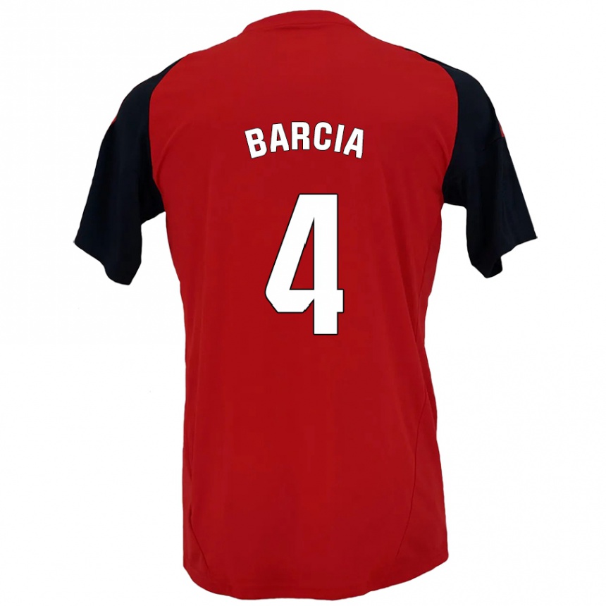 Men Football Sergio Barcia #4 Red Black Home Jersey 2024/25 T-Shirt Australia