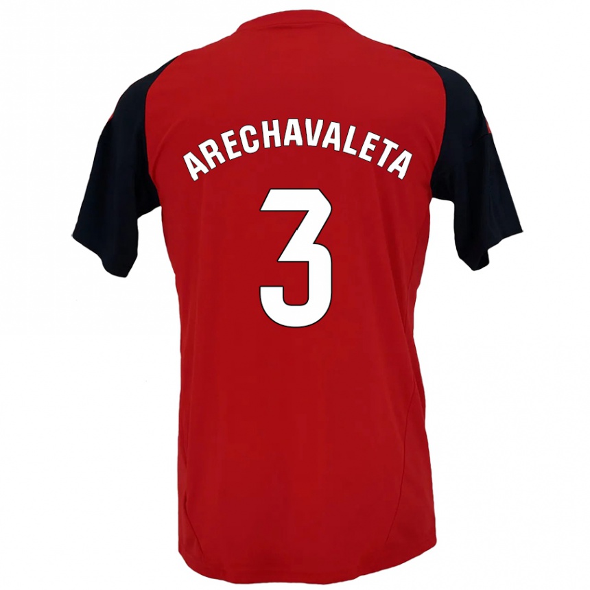 Men Football Jorge Arechavaleta #3 Red Black Home Jersey 2024/25 T-Shirt Australia