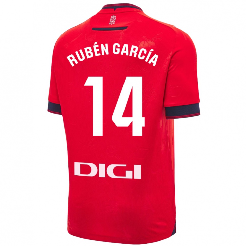 Men Football Rubén García #14 Red White Home Jersey 2024/25 T-Shirt Australia