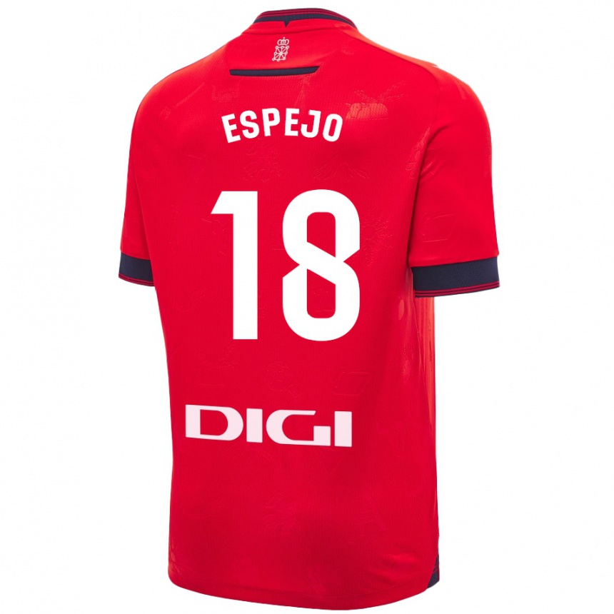 Men Football Diego Espejo #18 Red White Home Jersey 2024/25 T-Shirt Australia