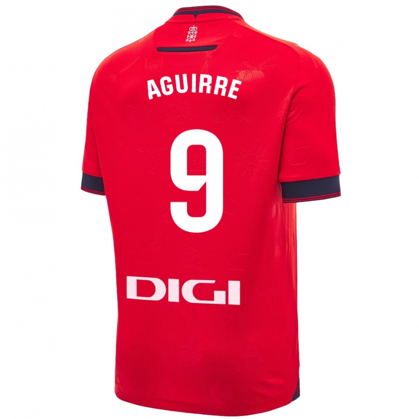 Men Football Jorge Aguirre #9 Red White Home Jersey 2024/25 T-Shirt Australia