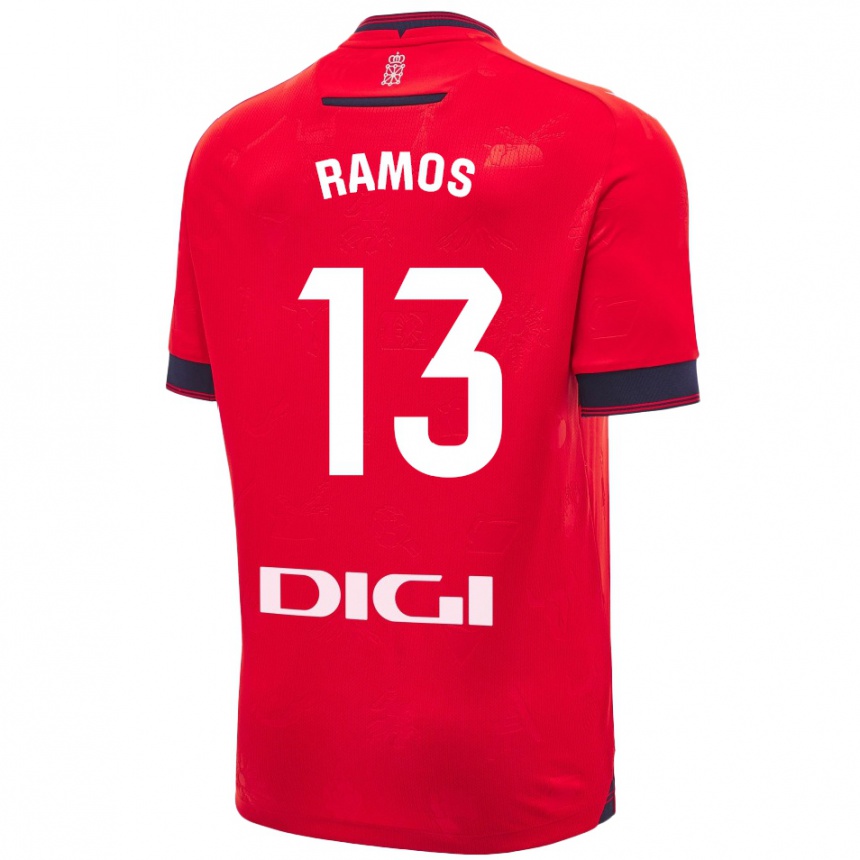 Men Football Darío Ramos #13 Red White Home Jersey 2024/25 T-Shirt Australia