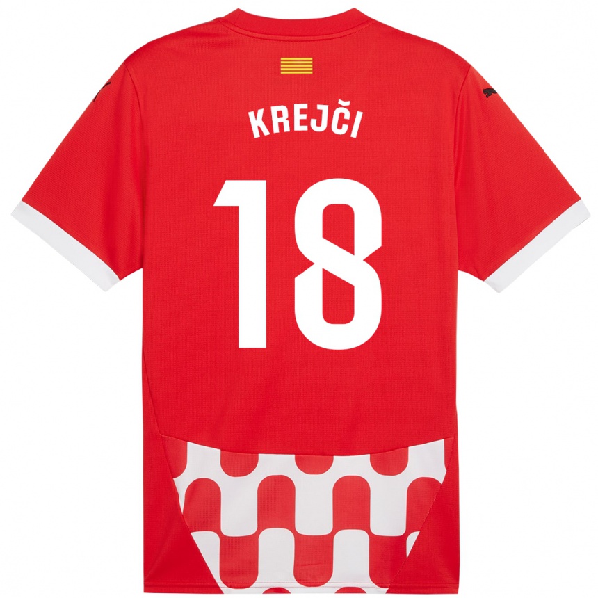 Men Football Ladislav Krejci #18 Red White Home Jersey 2024/25 T-Shirt Australia