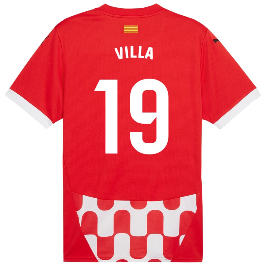 Men Football Toni Villa #19 Red White Home Jersey 2024/25 T-Shirt Australia