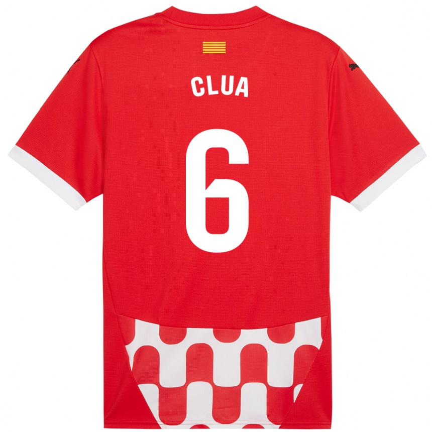 Men Football Silvi Clua #6 Red White Home Jersey 2024/25 T-Shirt Australia