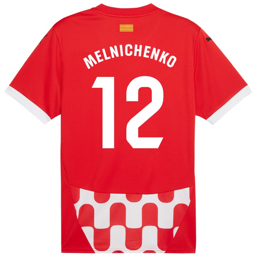 Men Football Dmytro Melnichenko #12 Red White Home Jersey 2024/25 T-Shirt Australia